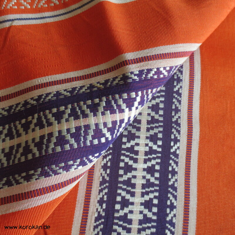 Han Haba Kimono Gürtel, Hakata Rips orange blau
