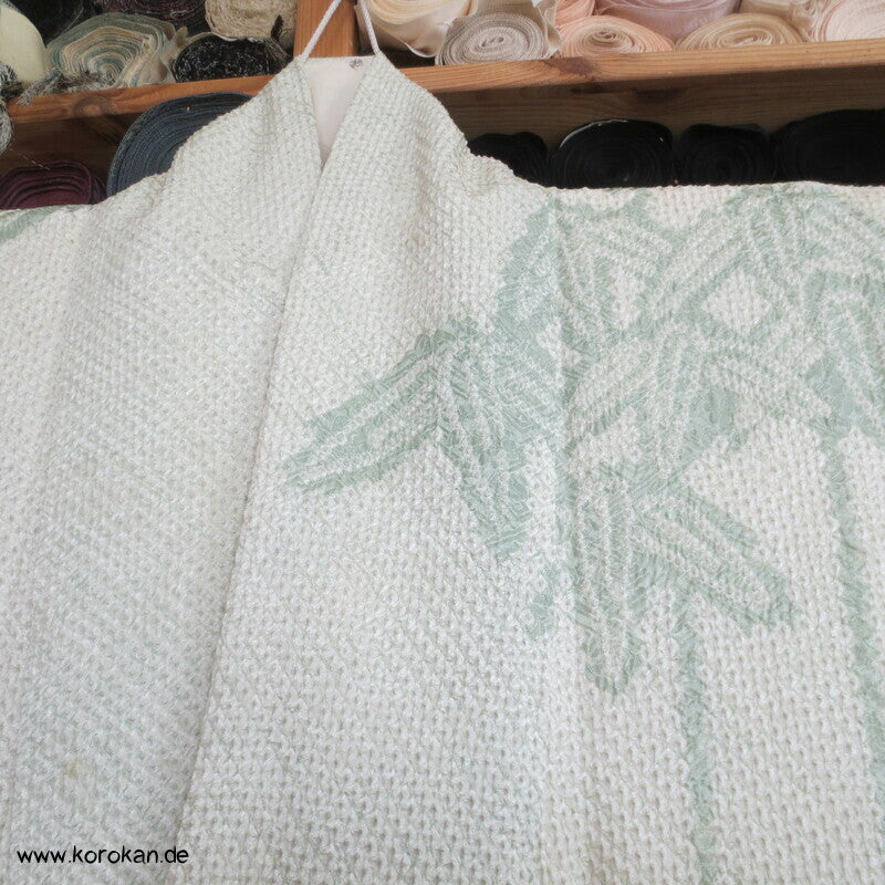 Full Shibori jade Bambus Homongi Seiden Kimono