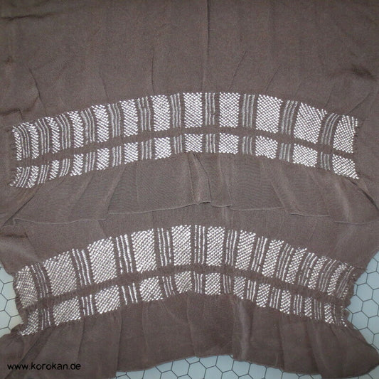 Karo Shibori Heko Obi - Chirimen Seiden Crepe