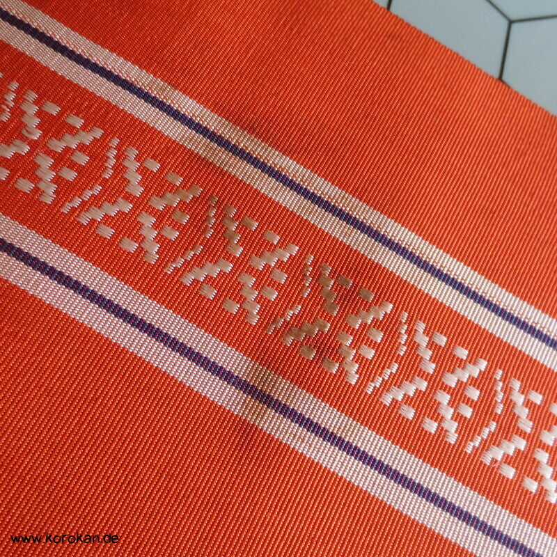 Han Haba Kimono Gürtel, Hakata Rips orange blau