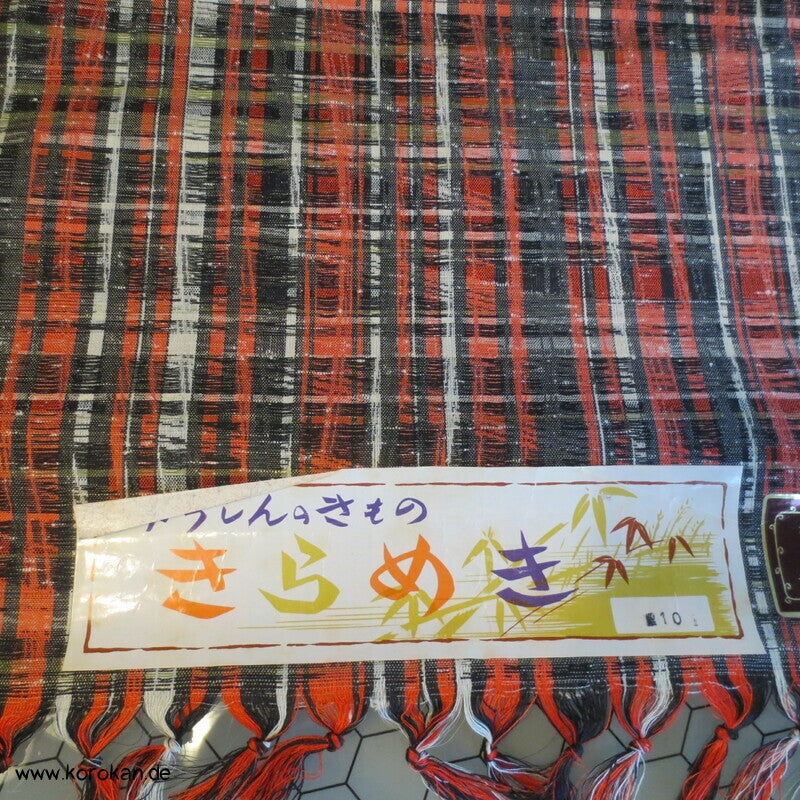 Kimono Stoff Rolle wirr kariertes Wellenkaro