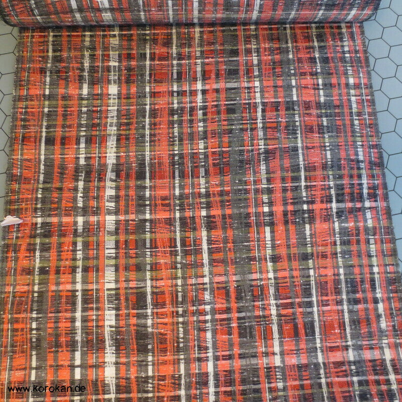 Kimono Stoff Rolle wirr kariertes Wellenkaro
