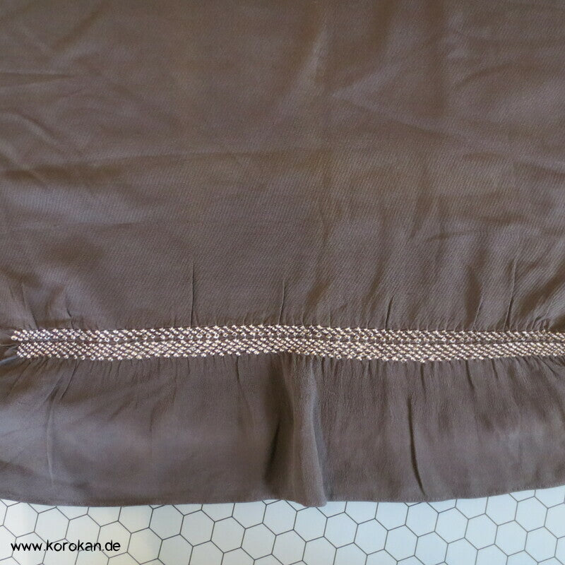 originalgehefteter Heko Obi - Serge / Chirimen / Shibori