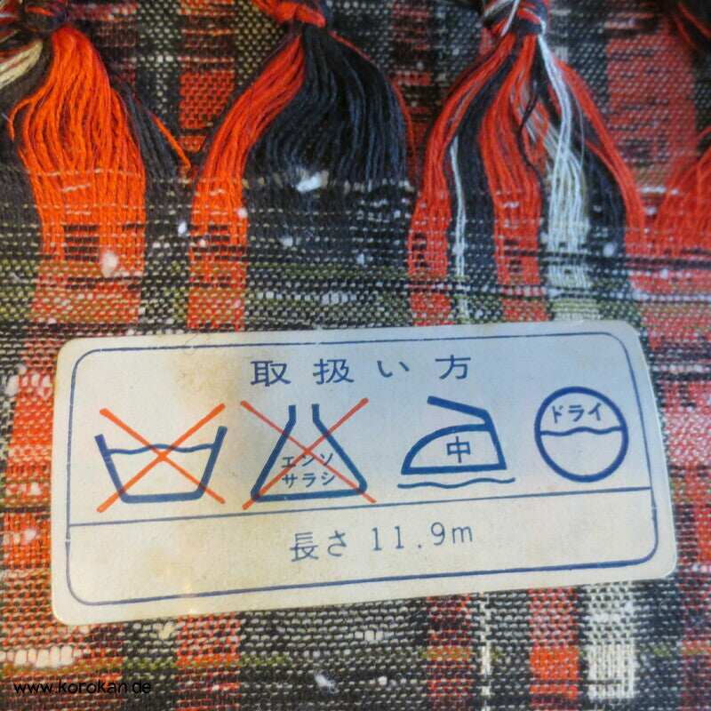 Kimono Stoff Rolle wirr kariertes Wellenkaro