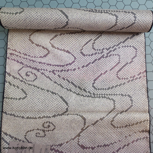Kanoko Dot Wellen Wolle / Seide Kimono Stoff