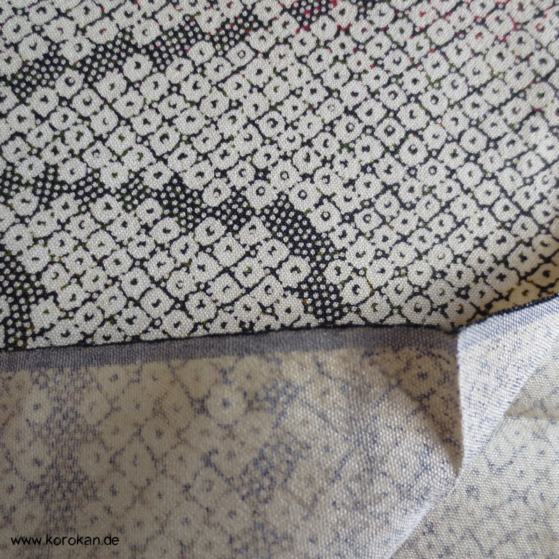 Kanoko Dot Wellen Wolle / Seide Kimono Stoff