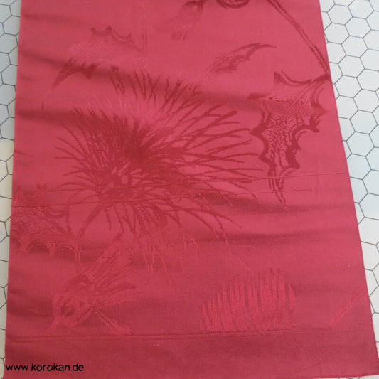 Disteln, uni weinrot Obi Seidenrips Jacquard