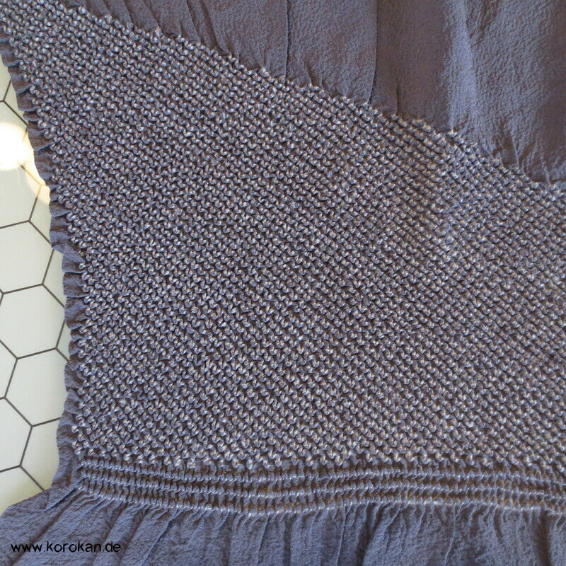 diagonalem Shibori Heko Obi - Chirimen Seiden Crepe