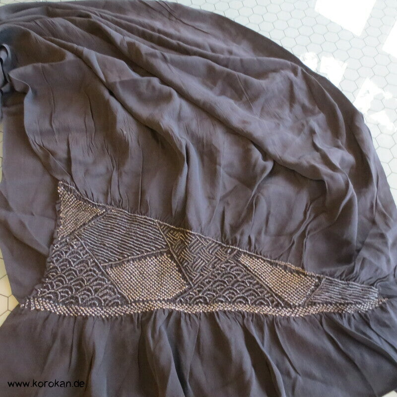 Kiribame Steinweg Shibori Heko Obi - Chirimen Crepe