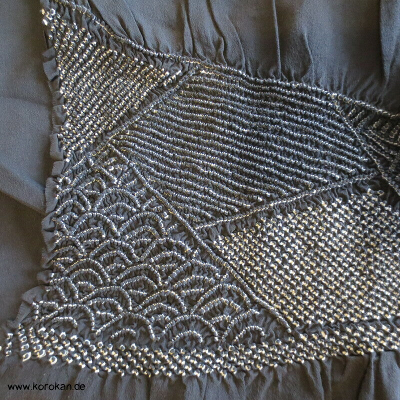 Kiribame Steinweg Shibori Heko Obi - Chirimen Crepe