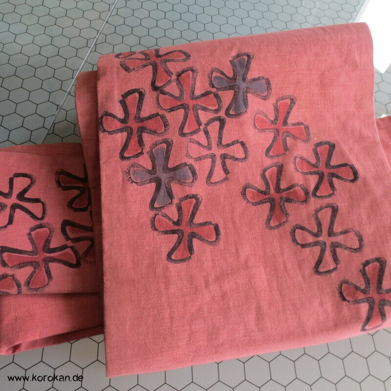 Blumenkreuze Kartoffeldruck Nagoya Obi
