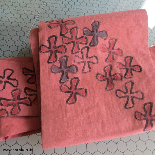 Blumenkreuze Kartoffeldruck Nagoya Obi