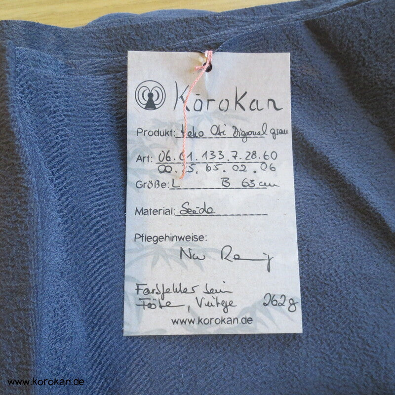 diagonalem Shibori Heko Obi - Chirimen Seiden Crepe