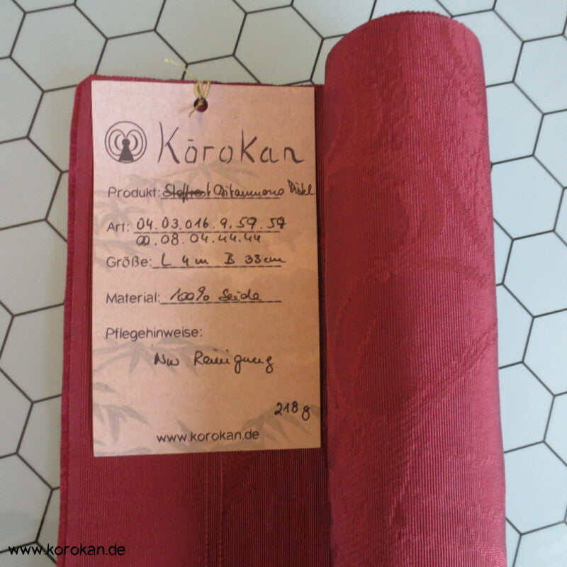Disteln, uni weinrot Obi Seidenrips Jacquard