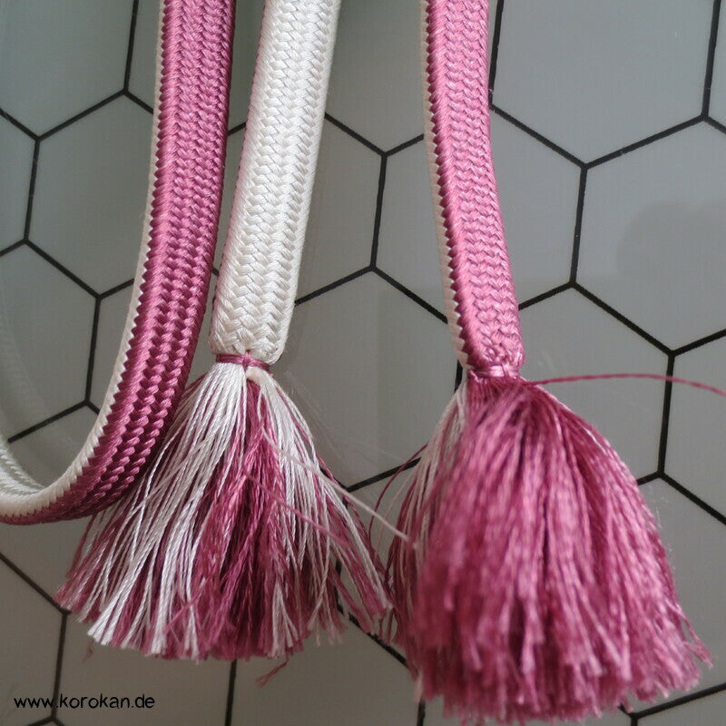 weiß - mauve Obijime, Seide