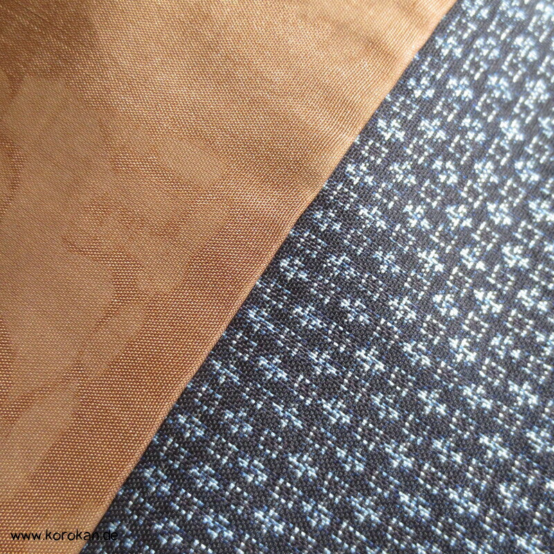 blauer Kasuri Seiden Tsumugi Ensemble, Kimono + Haori