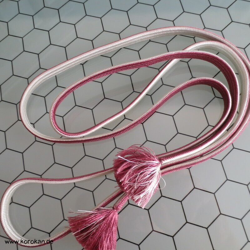weiß - mauve Obijime, Seide