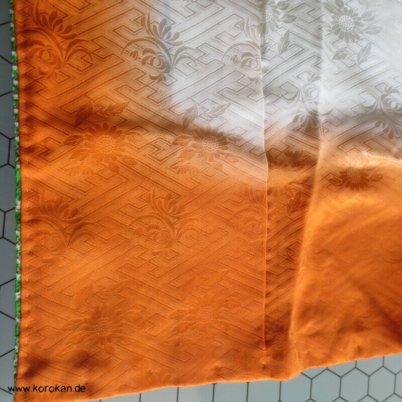 Kimono Full Shibori Päonien und Wellen Furisode, mit Goldstickerei