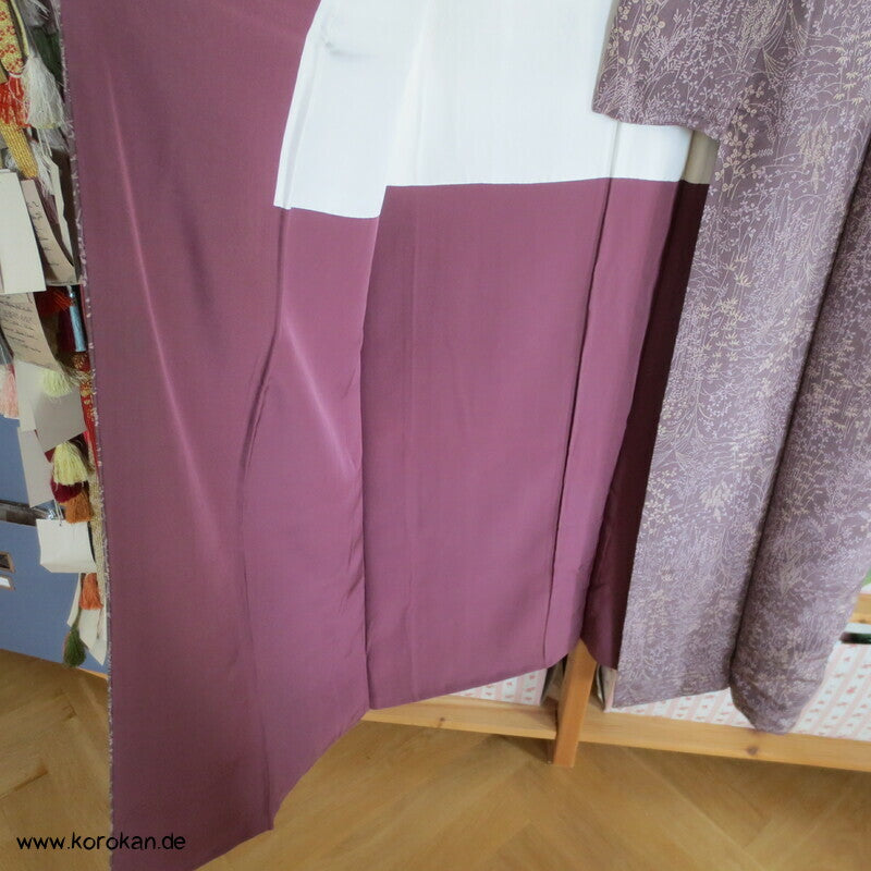 Herbstgräser flieder in mauve Komon Seidencrepe Kimono