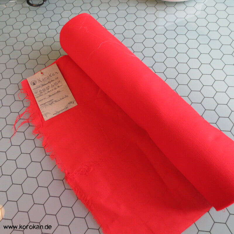 rotes Batist Baumwollfutter für Kimono - fein und leicht
