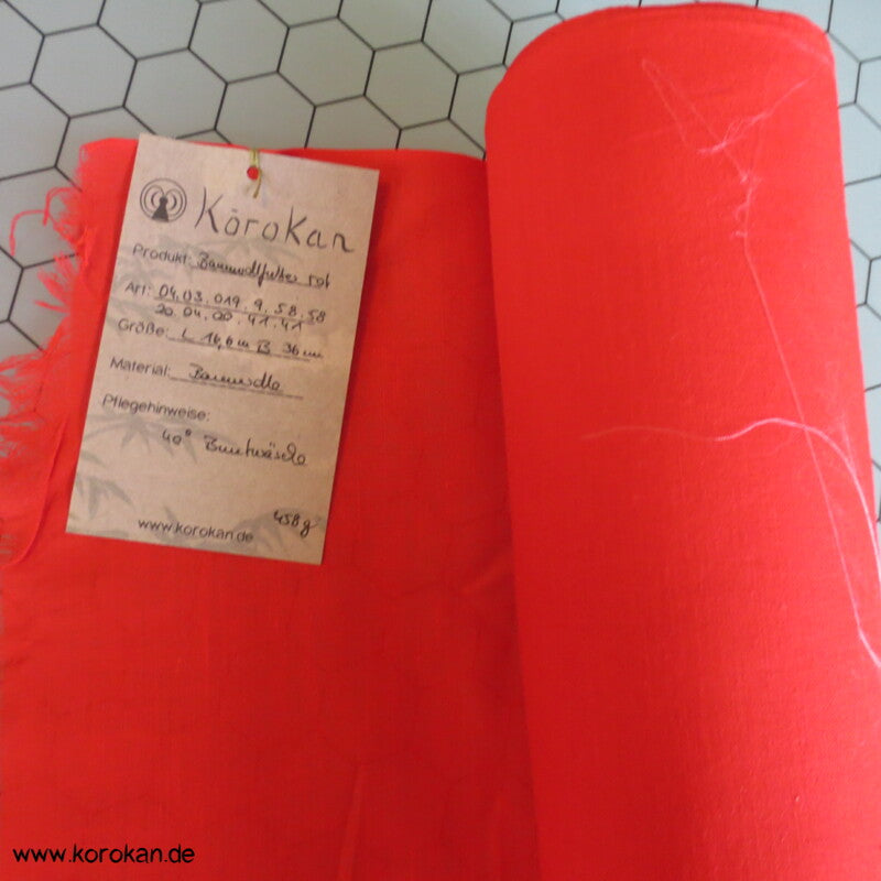 rotes Batist Baumwollfutter für Kimono - fein und leicht