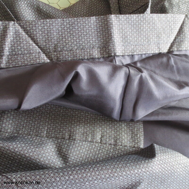 blauer Kasuri Seiden Tsumugi Ensemble, Kimono + Haori