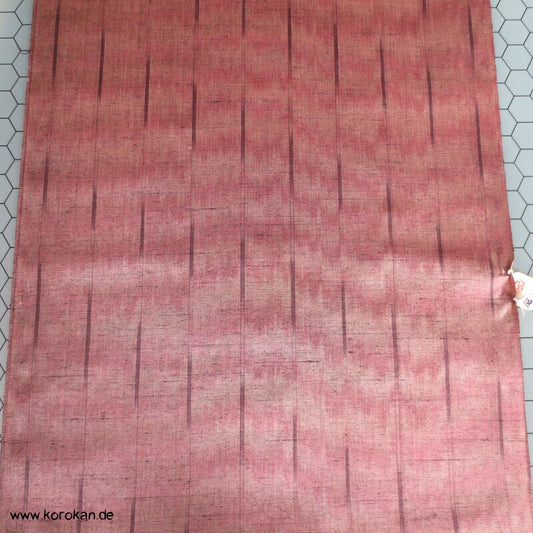 grau - rosa Streifen Kasuri Tsumugi Kimono Seide