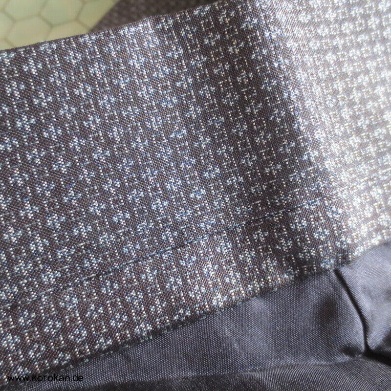 blauer Kasuri Seiden Tsumugi Ensemble, Kimono + Haori
