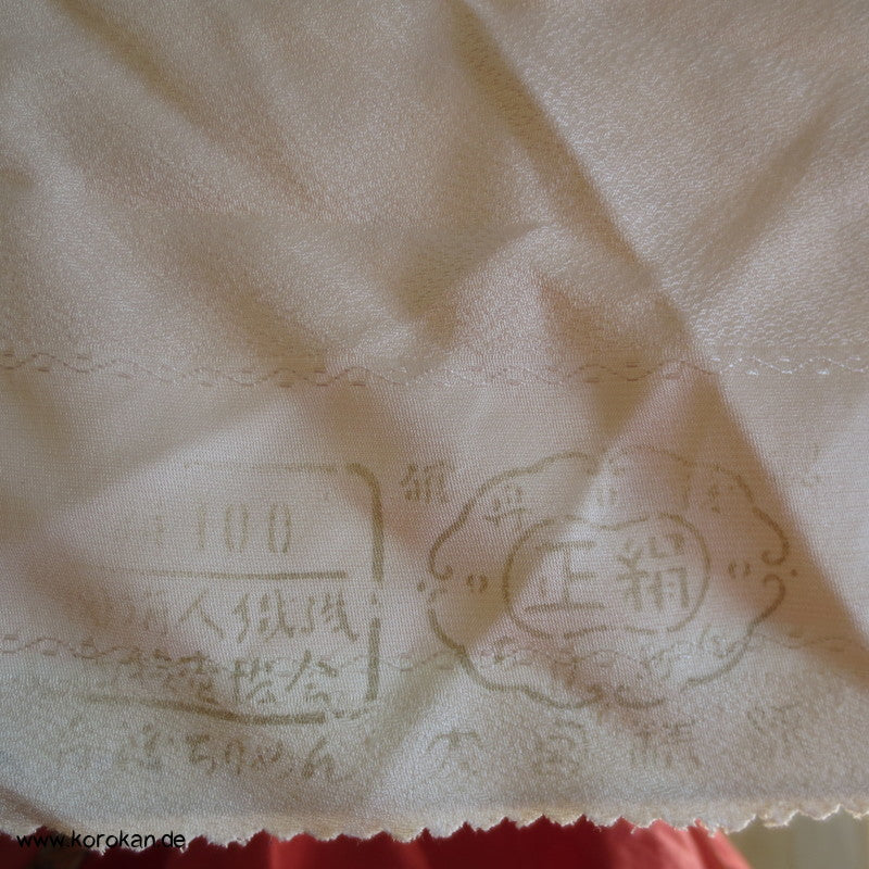 Pfingstrosenmuster rosa rot Tanmono, Yuzen Kimono Seidendamast Stoffrolle