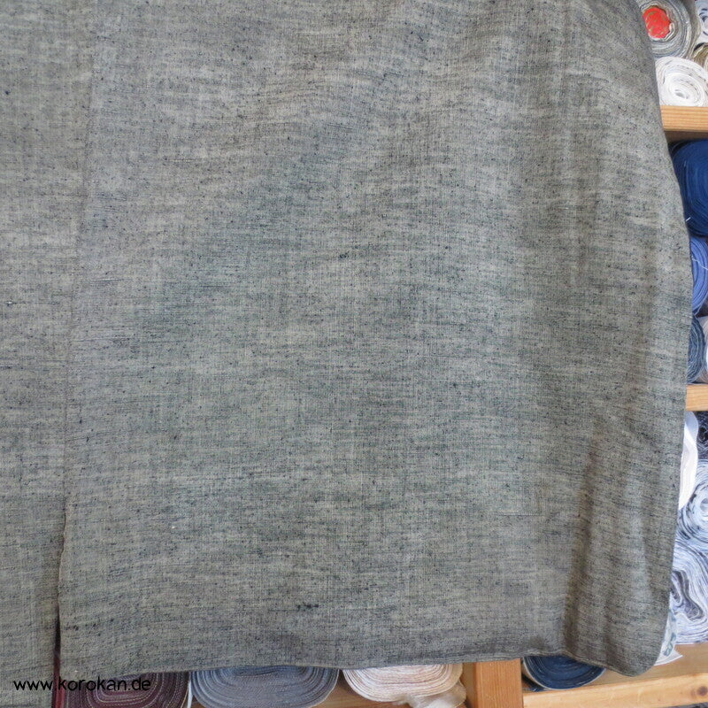 hellgrauer Herren Tsumugi Seiden Kimono