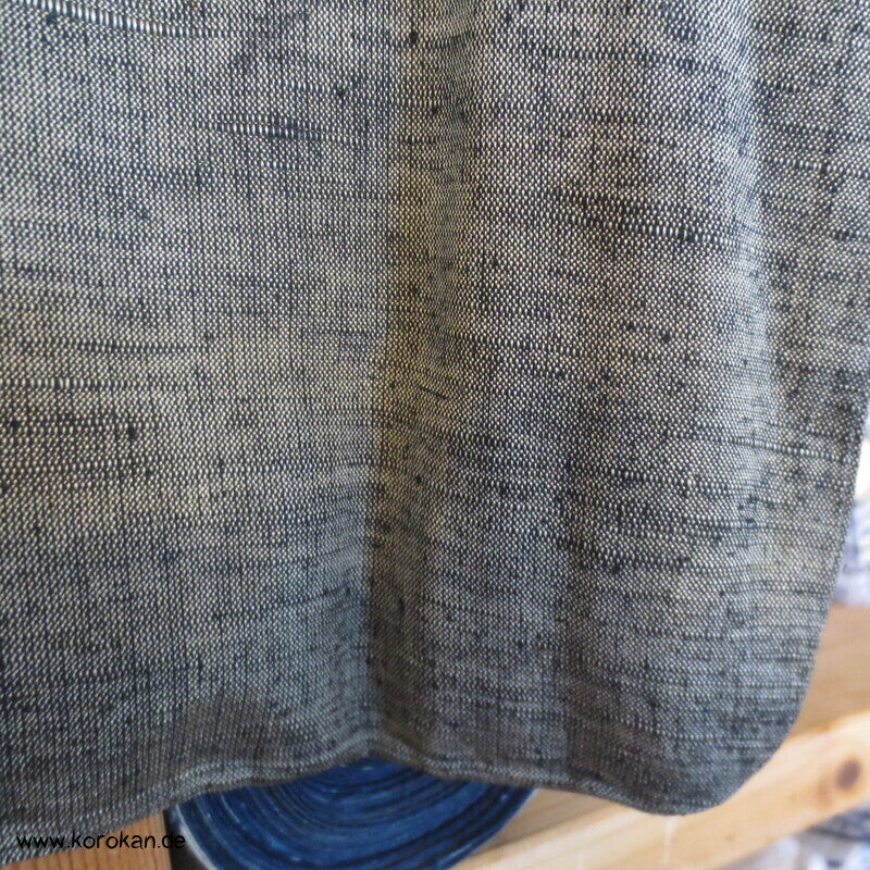 hellgrauer Herren Tsumugi Seiden Kimono