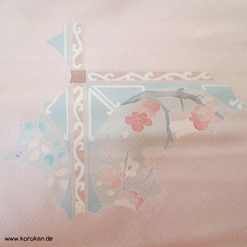 Pfingstrosenmuster rosa rot Tanmono, Yuzen Kimono Seidendamast Stoffrolle