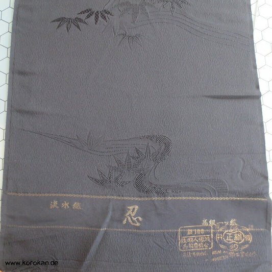 schwarze Bambus und Fluss Damast Kimono Seide