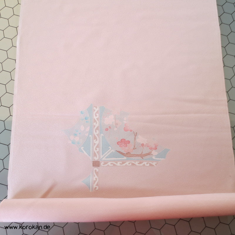 Pfingstrosenmuster rosa rot Tanmono, Yuzen Kimono Seidendamast Stoffrolle