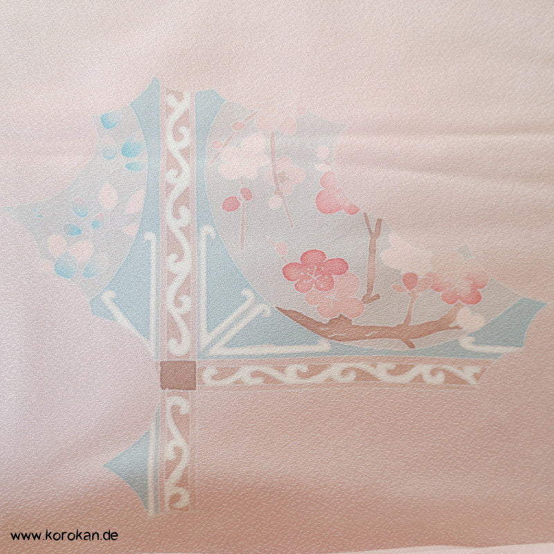 Pfingstrosenmuster rosa rot Tanmono, Yuzen Kimono Seidendamast Stoffrolle
