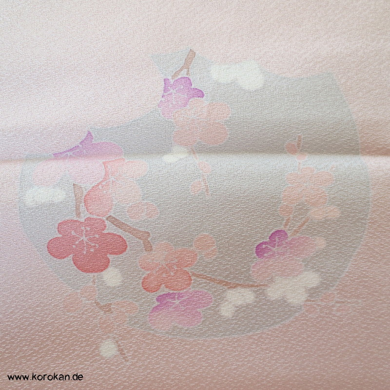 Pfingstrosenmuster rosa rot Tanmono, Yuzen Kimono Seidendamast Stoffrolle