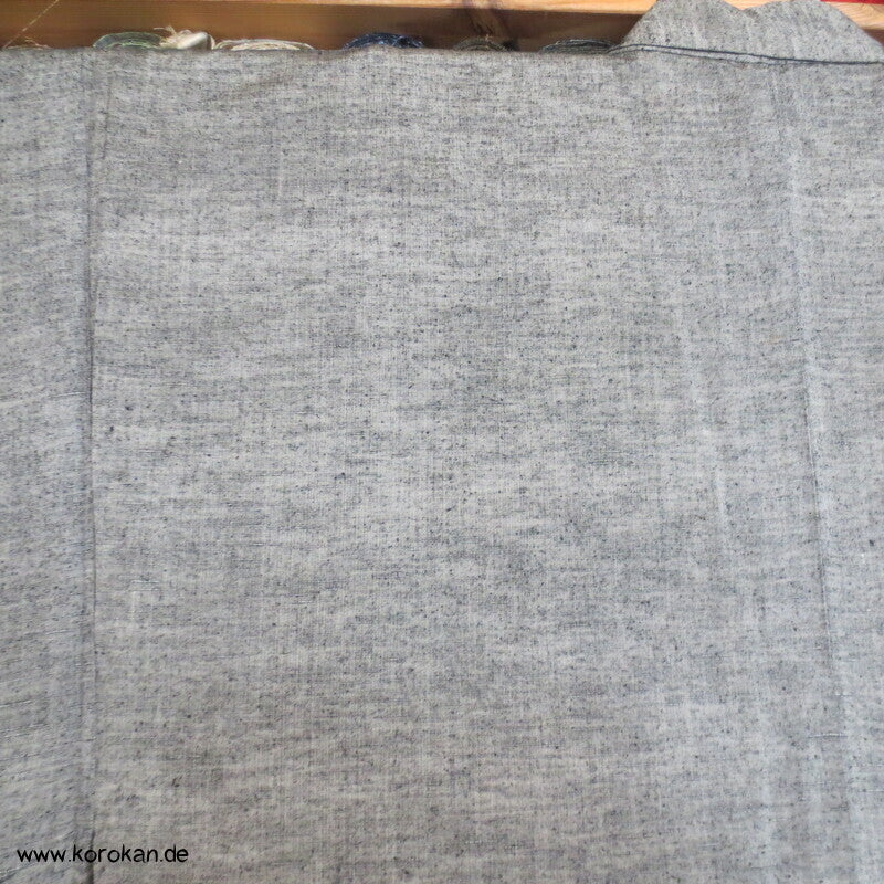 hellgrauer Herren Tsumugi Seiden Kimono