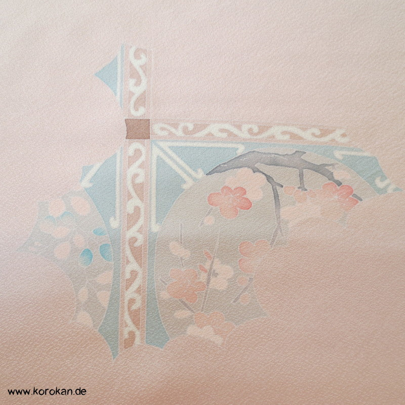 Pfingstrosenmuster rosa rot Tanmono, Yuzen Kimono Seidendamast Stoffrolle
