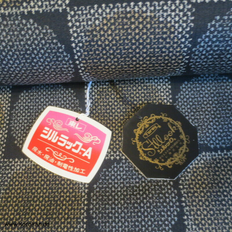 Stoffrolle Ichimatsu Kreise Kasuri Tsumugi Kimono Seide Tanmono