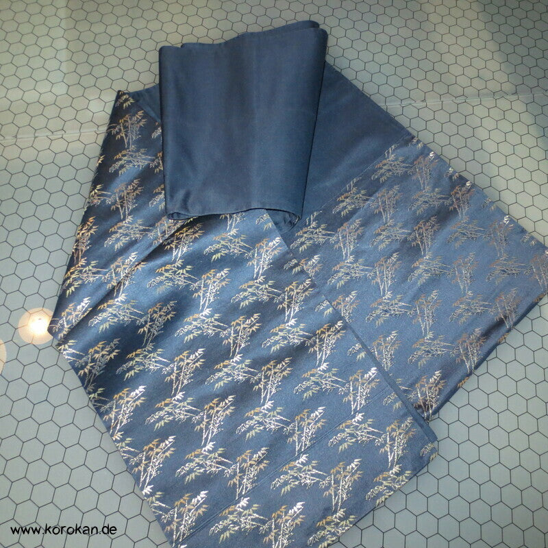 Mini Bambus Brokat marineblau Fukuro Obi