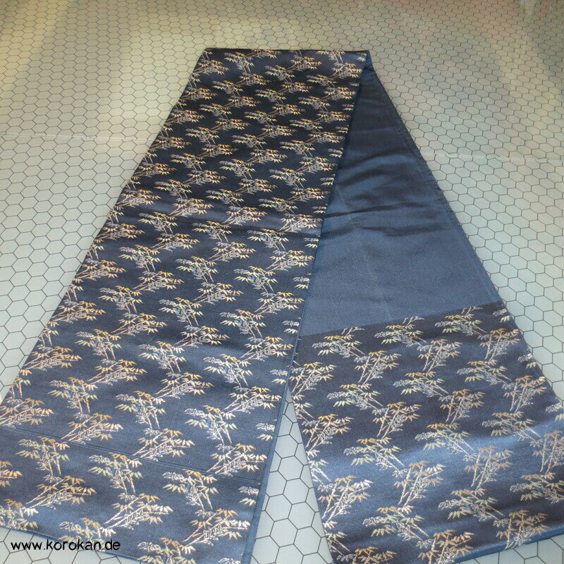 Mini Bambus Brokat marineblau Fukuro Obi