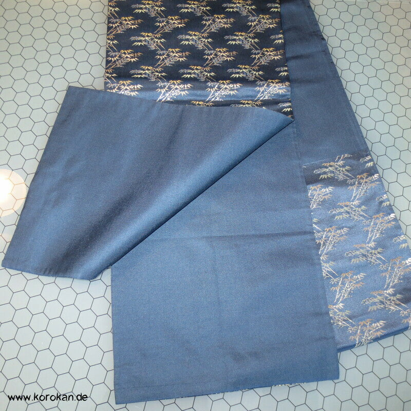 Mini Bambus Brokat marineblau Fukuro Obi