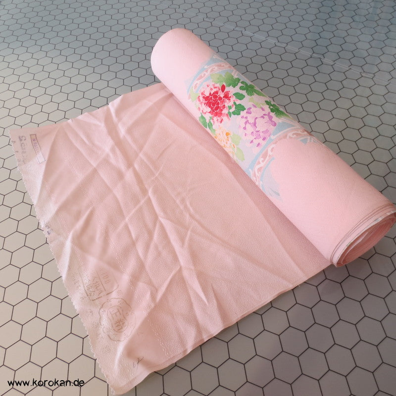 Pfingstrosenmuster rosa rot Tanmono, Yuzen Kimono Seidendamast Stoffrolle