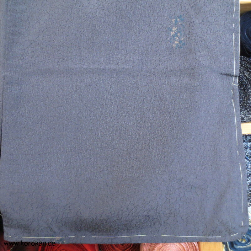 dunkelblaugrauer Kimono Seiden Jacquard Omeshi