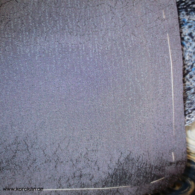 dunkelblaugrauer Kimono Seiden Jacquard Omeshi
