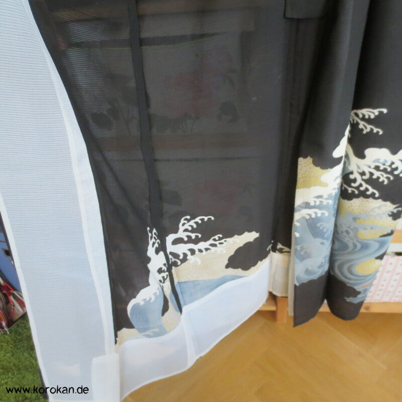 tosende Wellen Tomesode Rho Seide Kimono, halbtransparent