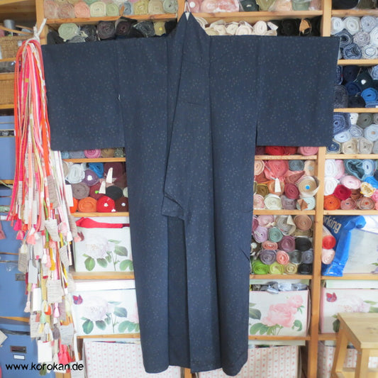 Tatewaku Wellenstreifen und Sternenhimmel Seiden Komon Kimono