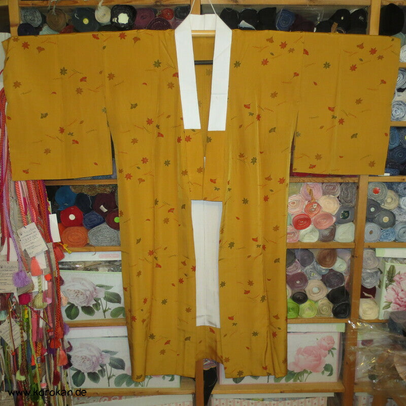 Herbstblätter messing Seide, Yamato Juban Unterkimono