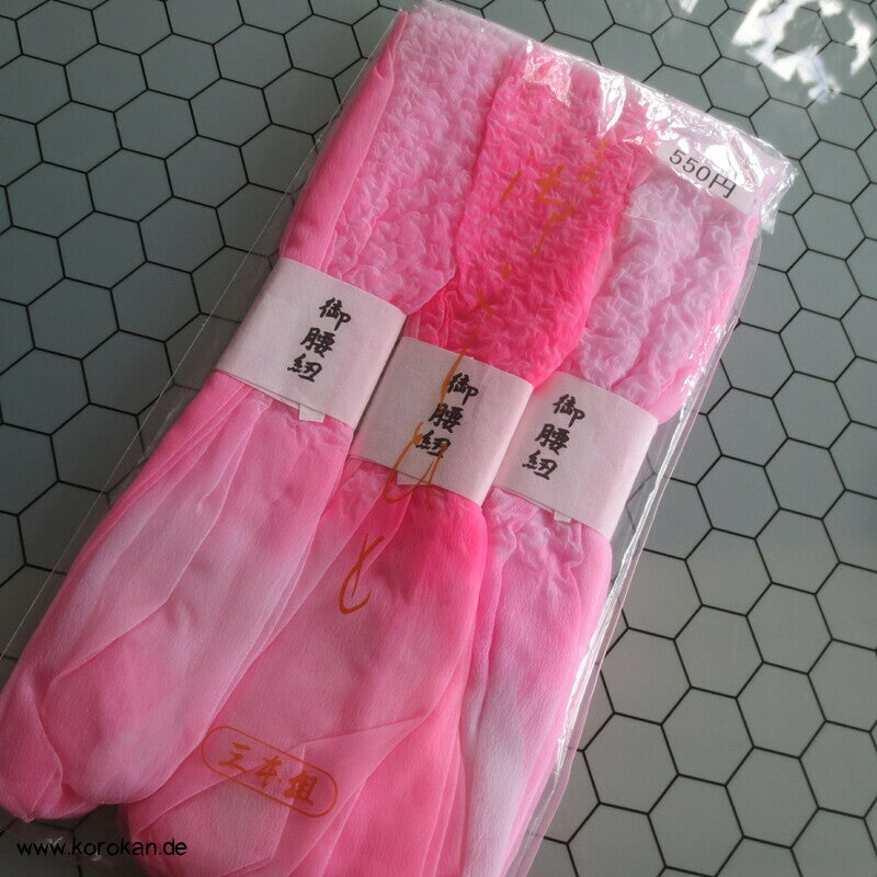 rosa Farbverlauf Shibori Koshi Himo, neu mit Banderole
