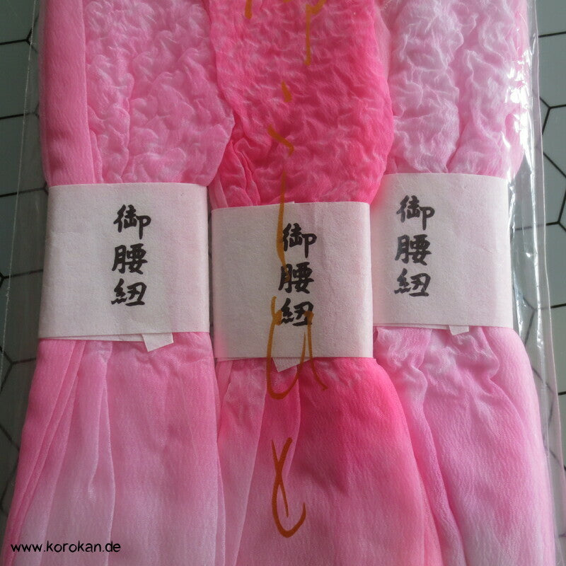rosa Farbverlauf Shibori Koshi Himo, neu mit Banderole